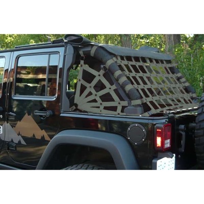 DirtyDog 4x4 Rear Upper Cargo Netting with Spider Sides (Olive Drab) - J4NN07RSOD